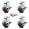 Service Caster 5 Inch Thermoplastic Rubber Swivel Caster Set with Roller Bearings and Brakes SCC-20S520-TPRRF-TLB-4 - alternate 3